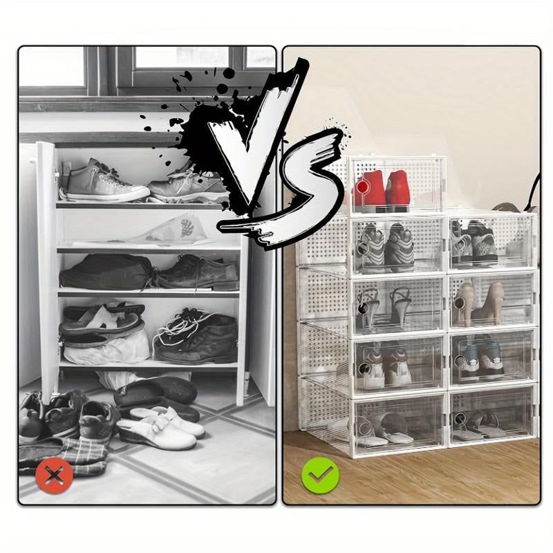 12 Pack Transparent Plastic Sports Shoe Box