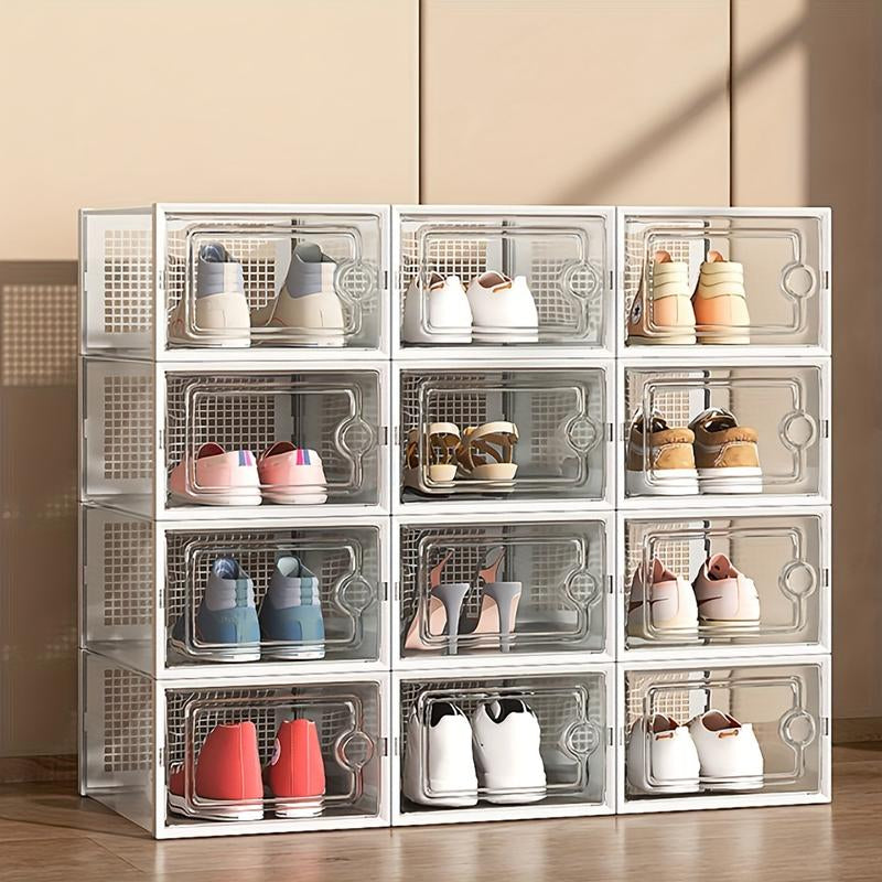 12 Pack Transparent Plastic Sports Shoe Box