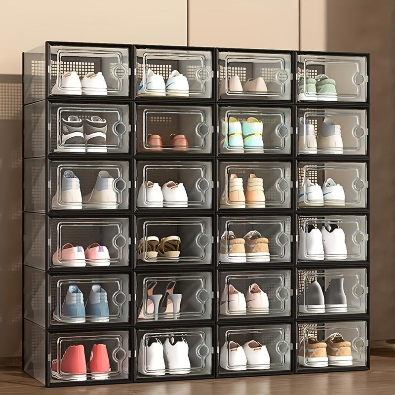 12 Pack Transparent Plastic Sports Shoe Box