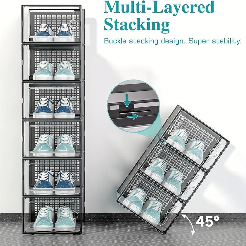 12 Pack Transparent Plastic Sports Shoe Box