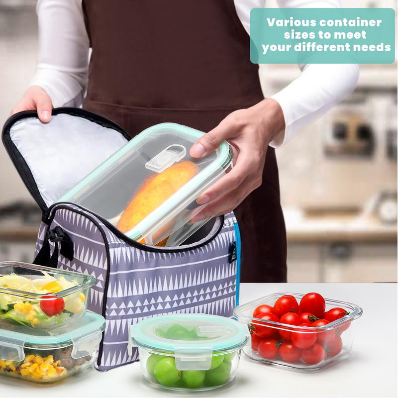 18PCS 9 Pack Glass Storage Containers with Lids