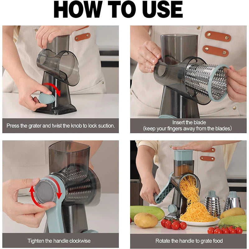 3-in-1 Cheese grater and vegetable slicer