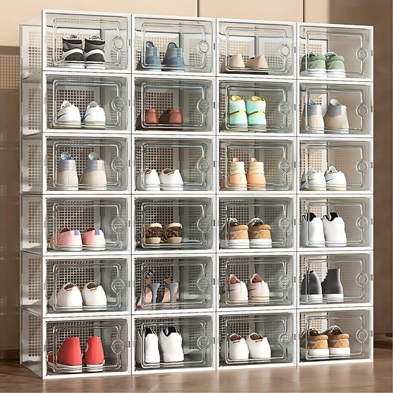 12 Pack Transparent Plastic Sports Shoe Box