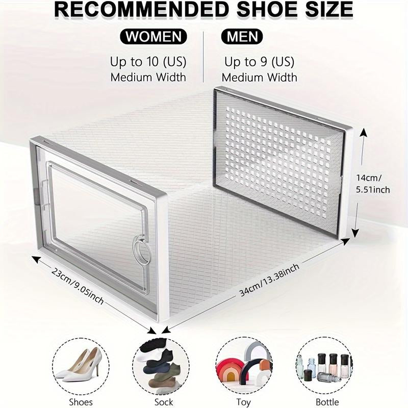 12 Pack Transparent Plastic Sports Shoe Box