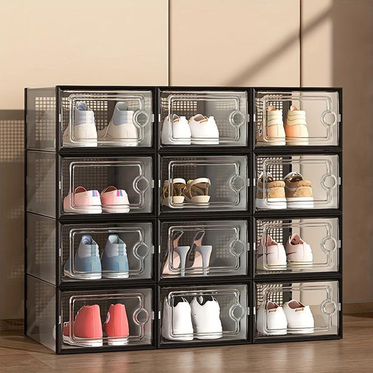 12 Pack  Transparent Plastic Sports Shoe Box
