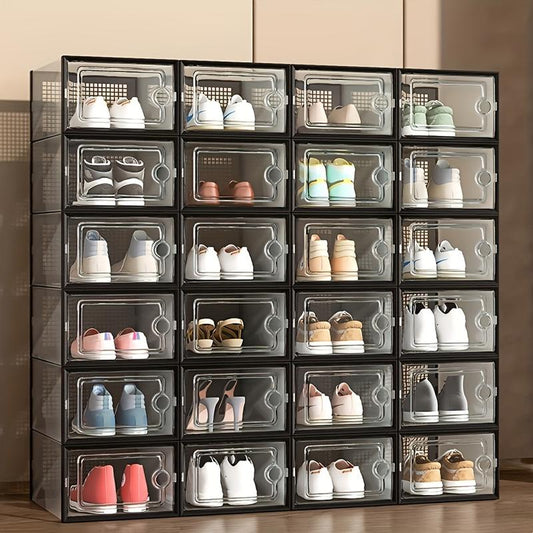 12 Pack  Transparent Plastic Sports Shoe Box